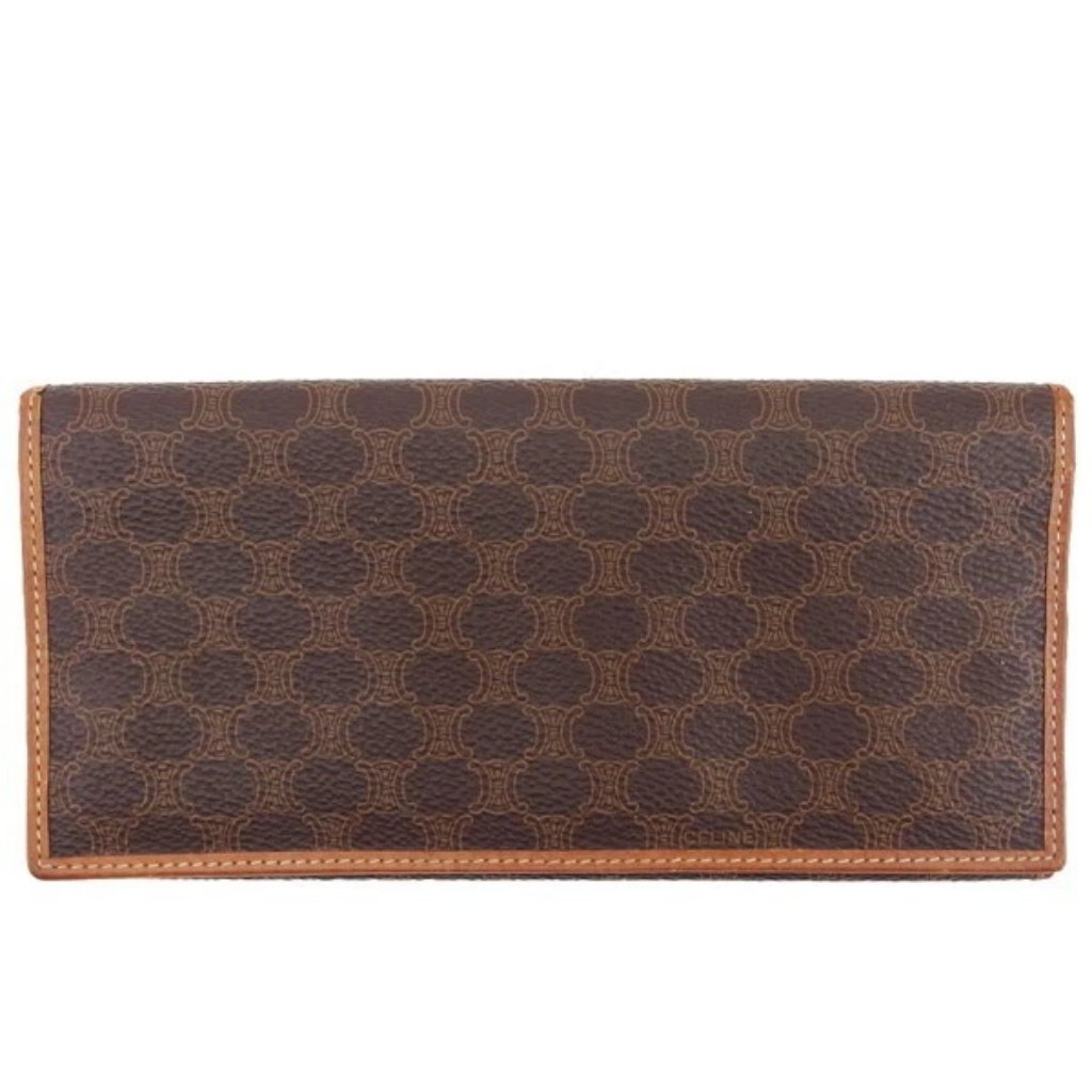 Celine Long Wallet Macadam Dark X Pvc X Leather Authentic Used H964